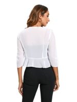 Famulily Womens Summer Chiffon Shrugs Cropped Blazer