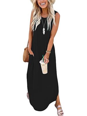 AUSELILY Women Summer Casual Maxi Dresses Beach Cover-Ups