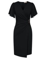 GRACE KARIN Women's Summer V-Neck Chiffon Bodycon Dress