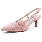 Greatonu Women's Kitten Heel Slingback Pumps