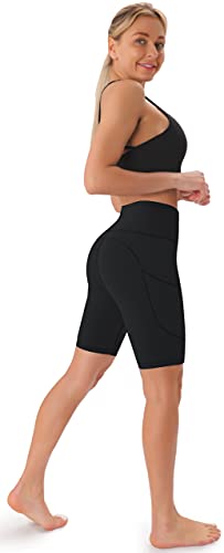 JOYSPELS Women's High Waisted Sports Shorts with Pockets