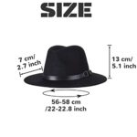 Bamboopack Retro Wide Brim Fedora Hat with Belt Buckle