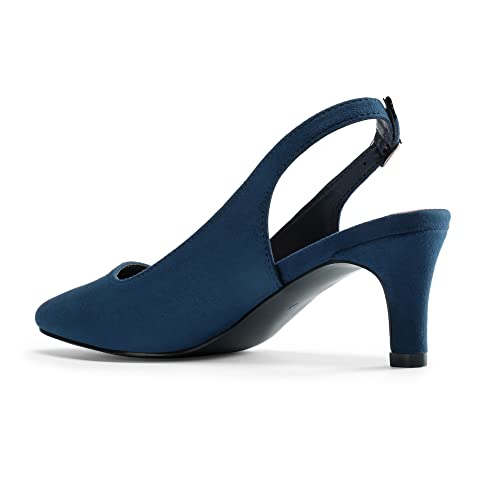 DREAM PAIRS Womens Slingback Kitten Heel Court Shoes