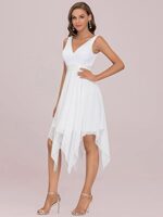 Ever-Pretty Women's V Neck Lace Chiffon Knee Length Dress