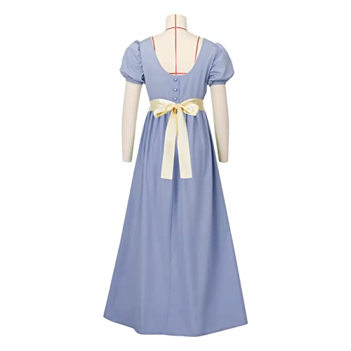 FRIUSATE Green Regency Dress with Sash, Empire Waist