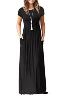GRECERELLE Women's Maxi Dress with Pocket, Short Sleeve