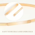 JASGOOD Women’s Thin Gold Metal Stretch Chain Belt