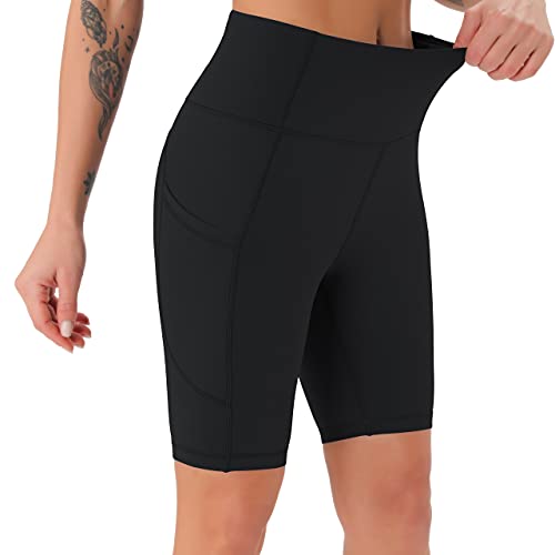 JOYSPELS Women's High Waisted Sports Shorts with Pockets
