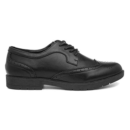 Lilley Agnes Women's Black Brogue Lace-Up Shoe