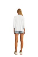 GRECERELLE women's 3/4 sleeve ruffle cardigan