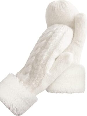AURUZA Women's Thick Fleece Lined Winter Mittens