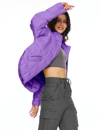 Orolay Women's Lightweight Puffer Jacket with Stand Collar