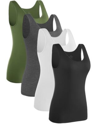 Knuffnee Women's Sleeveless Tank Tops 4-Pack