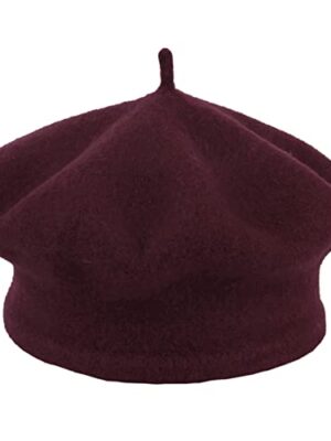JK Home Girls Vintage Wool Beret - French Style Beanie Cap