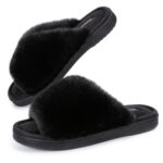 Snug Leaves Ladies' Deluxe Memory Foam Open Toe Slippers