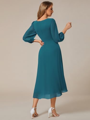 Ever-Pretty Women's Chiffon V Neck Midi Wedding Dress