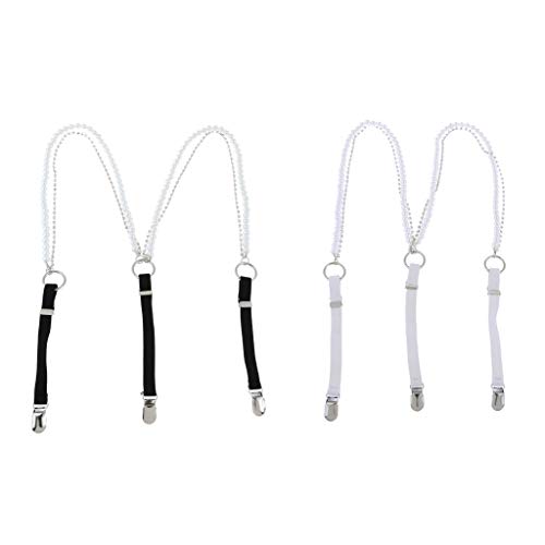 Tubayia Women's Y-Shape Elastic Braces with Beads, Black