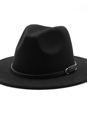 Upstore Women's Classic Felt Fedora Hat (Black)