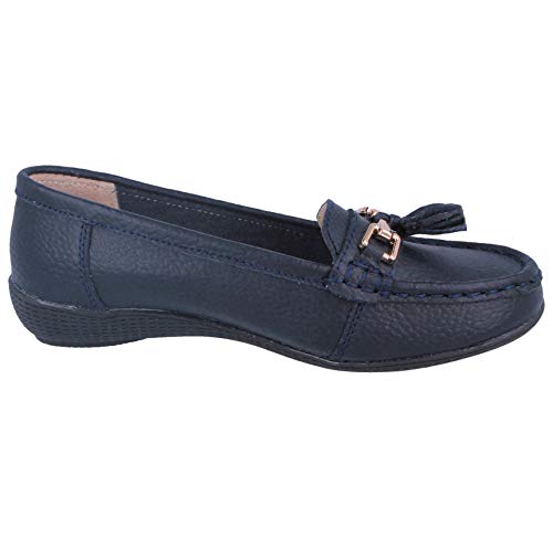 Women's Leather Flat Loafer Casual Comfy Work Shoes