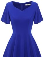 HomRain Ruffle Sleeve V-Neck Knee Length Dress