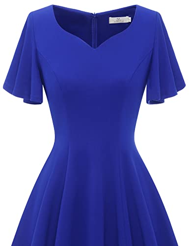 HomRain Ruffle Sleeve V-Neck Knee Length Dress