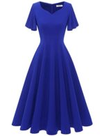 HomRain Ruffle Sleeve V-Neck Knee Length Dress