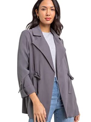 Roman Originals Tie Waist Jacket - Women's Longline Coat