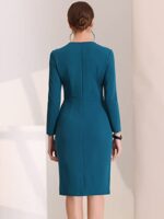 Allegra K Women's Bodycon Peplum Office Sheath Dress