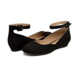 DREAM PAIRS Women's Ballet Flats Ankle Strap Shoes