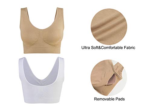 Lemef 3-Pack Seamless Sports Bra with Removable Pads