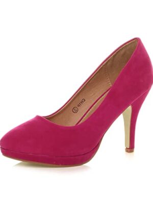 AJVANI Women's Mid Heel Platform Court Shoes