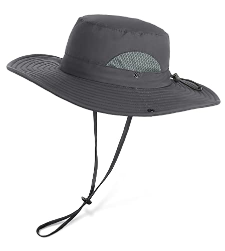 Wmcaps Men's Wide Brim UPF 50 Sun Hat, Mesh UV Protection
