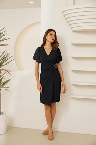GRACE KARIN Women's Summer V-Neck Chiffon Bodycon Dress