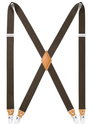 HISDERN Mens Braces with Strong Metal Clips Suspenders