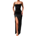 KOEMCY Womens Spaghetti Strap Sleeveless Maxi Dress