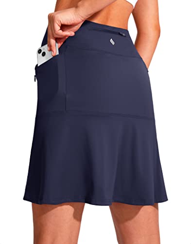 SANTINY 48cm Golf Skorts with Zipper Pockets for Women