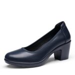 DREAM PAIRS Women's Chunky Low Block Heels Work Pumps