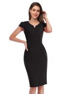 KOJOOIN Women's V-Neck Business Slim Bodycon Dress