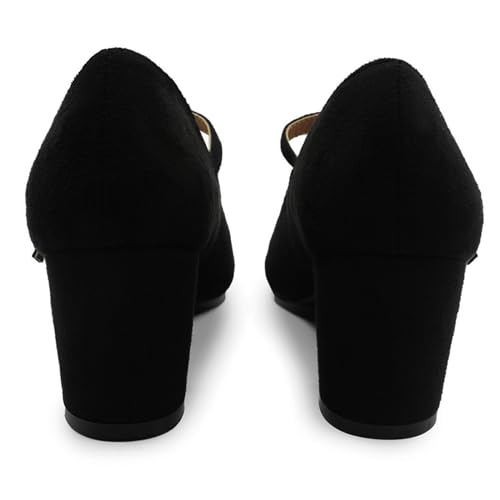 Womens Mid Block Heels Mary Jane Ankle Strap Shoes