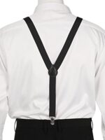 sourcing map Adjustable Metal Clamp Elastic Suspenders