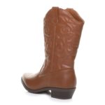 AJVANI Women's Low Block Heel Western Ankle Boots