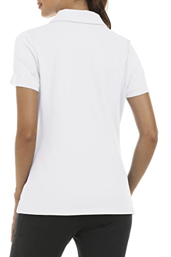 MoFiz Women's Short Sleeve Polo Shirt with 1/4 Zipper