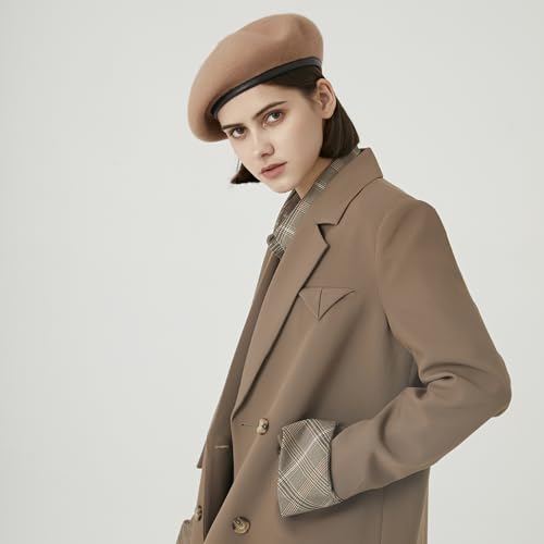 Gajaous Vintage 100% Wool Adjustable Beret for Women