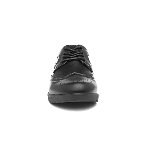 Lilley Agnes Women's Black Brogue Lace-Up Shoe