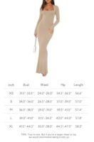 REORIA Women's Square Neck Long Sleeve Bodycon Dress