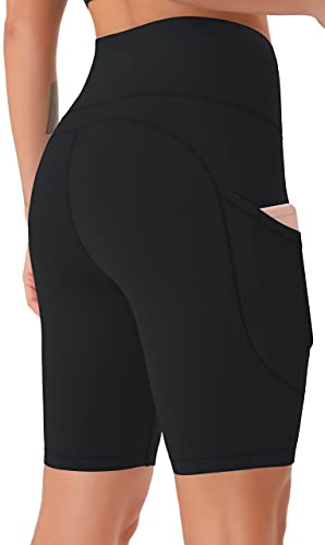 JOYSPELS Women's High Waisted Sports Shorts with Pockets