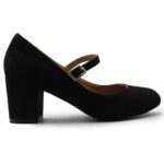 Womens Mid Block Heels Mary Jane Ankle Strap Shoes