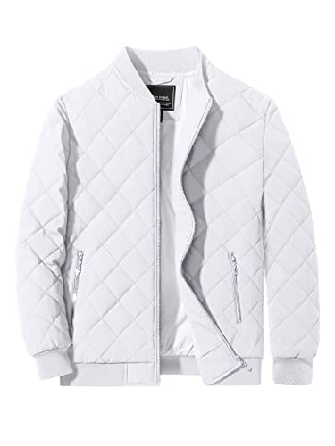 TACVASEN Women's Quilted Winter Bomber Jacket with Pockets