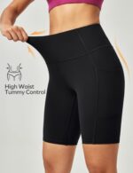 Ewedoos Women's High Waist Cycling & Gym Shorts with Pockets