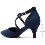 Greatonu Womens Pointed Toe Kitten Heel Sandals